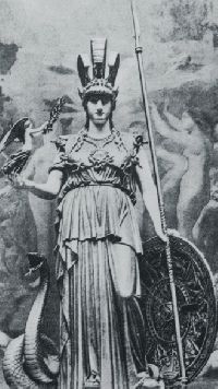 Chryzelefantynowa rzeba Ateny Partenos wg Fidiasza. Francja, 1851 r. Pokazana publicznie po raz pierwszy na Wystawie wiatowej w Paryu w 1855 r.
